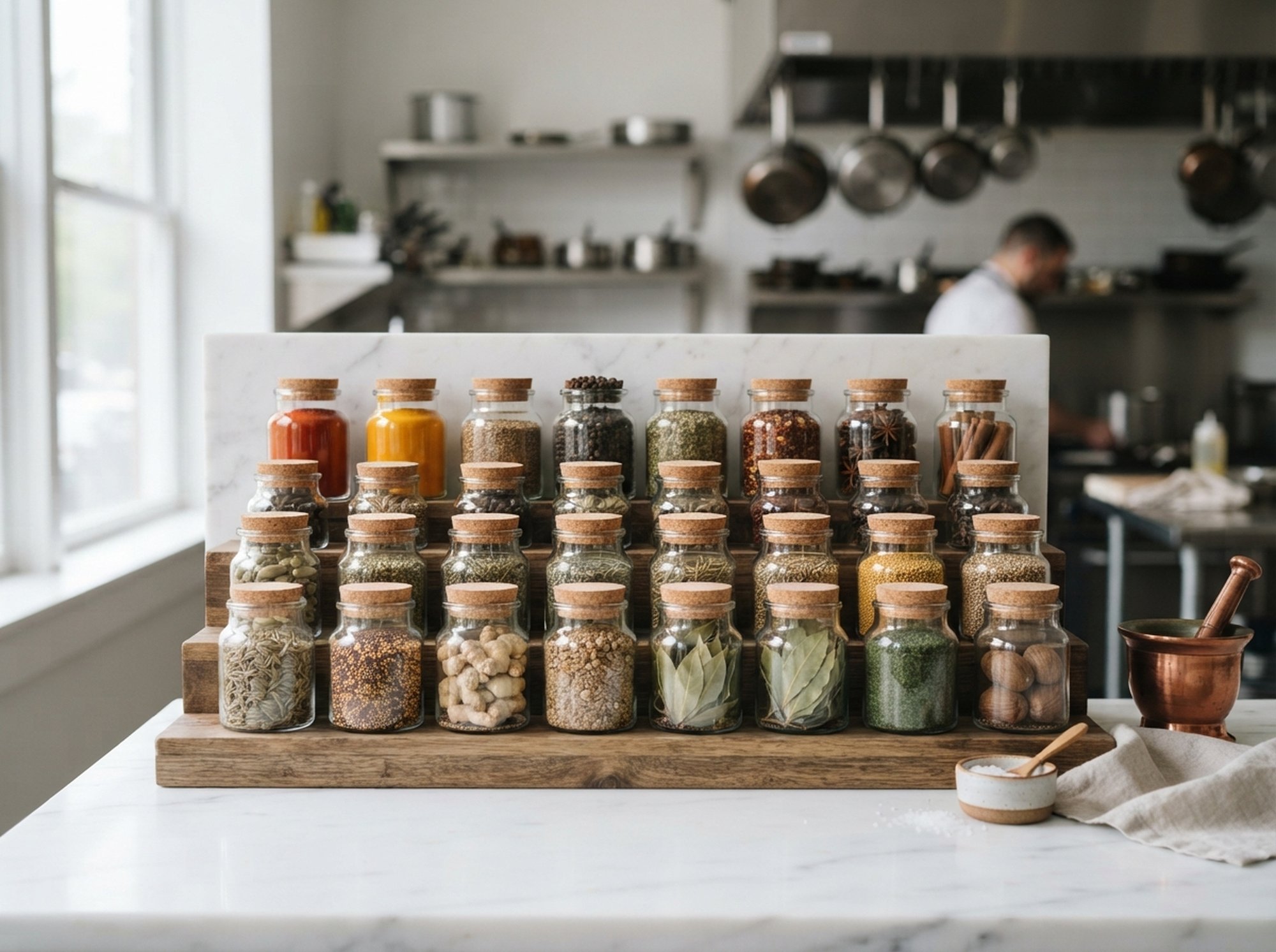 Dispensa organizzata con ingredienti